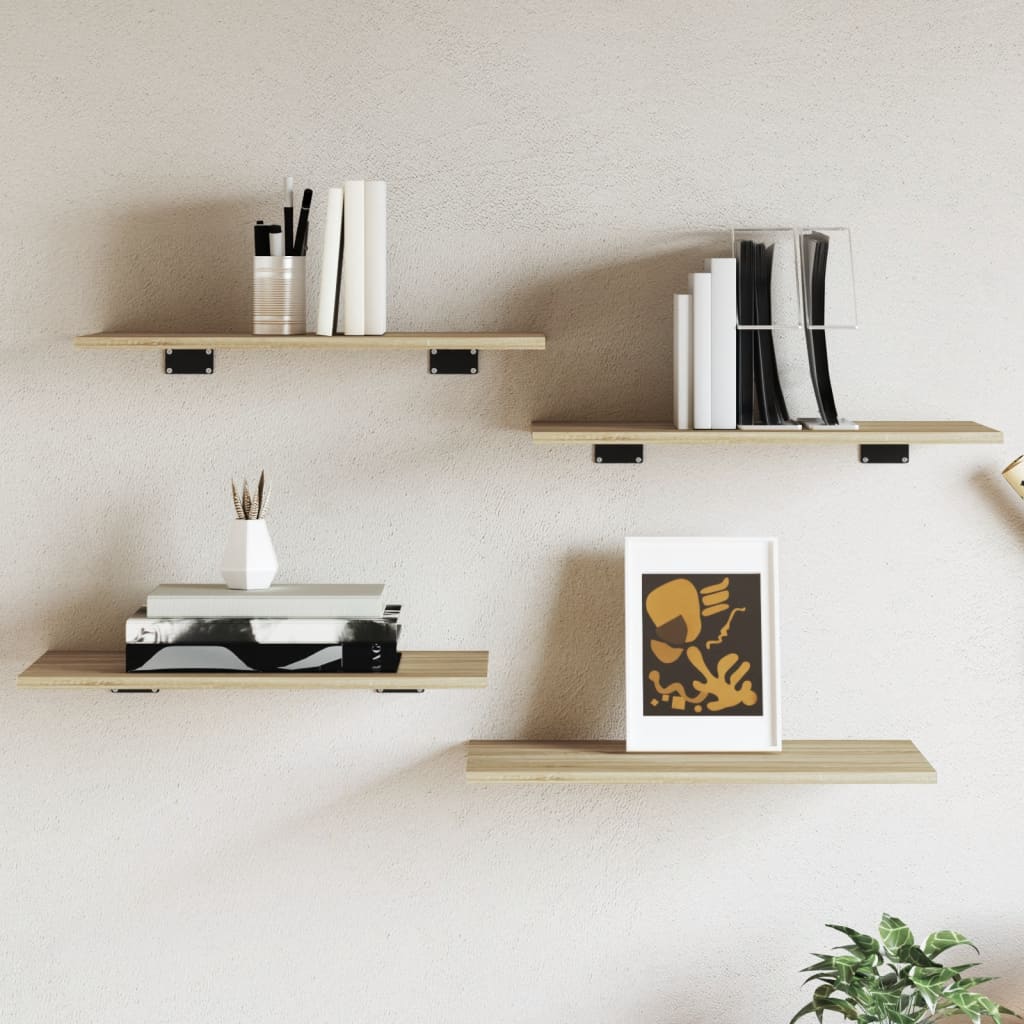 Hyllylevyt 4 kpl sonoma tammi 60x30x1,5 cm lastulevy