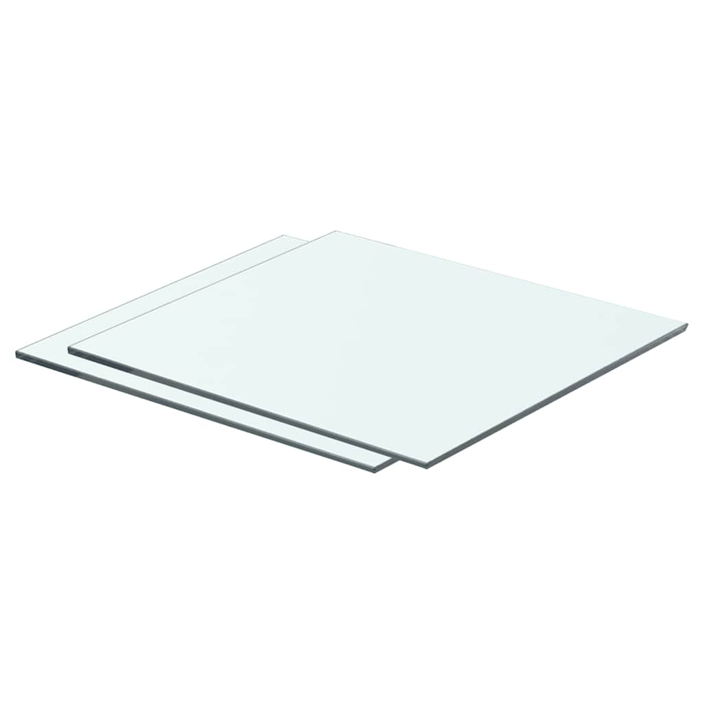 Hyllyt 2 kpl, kirkas lasi, 40x30 cm