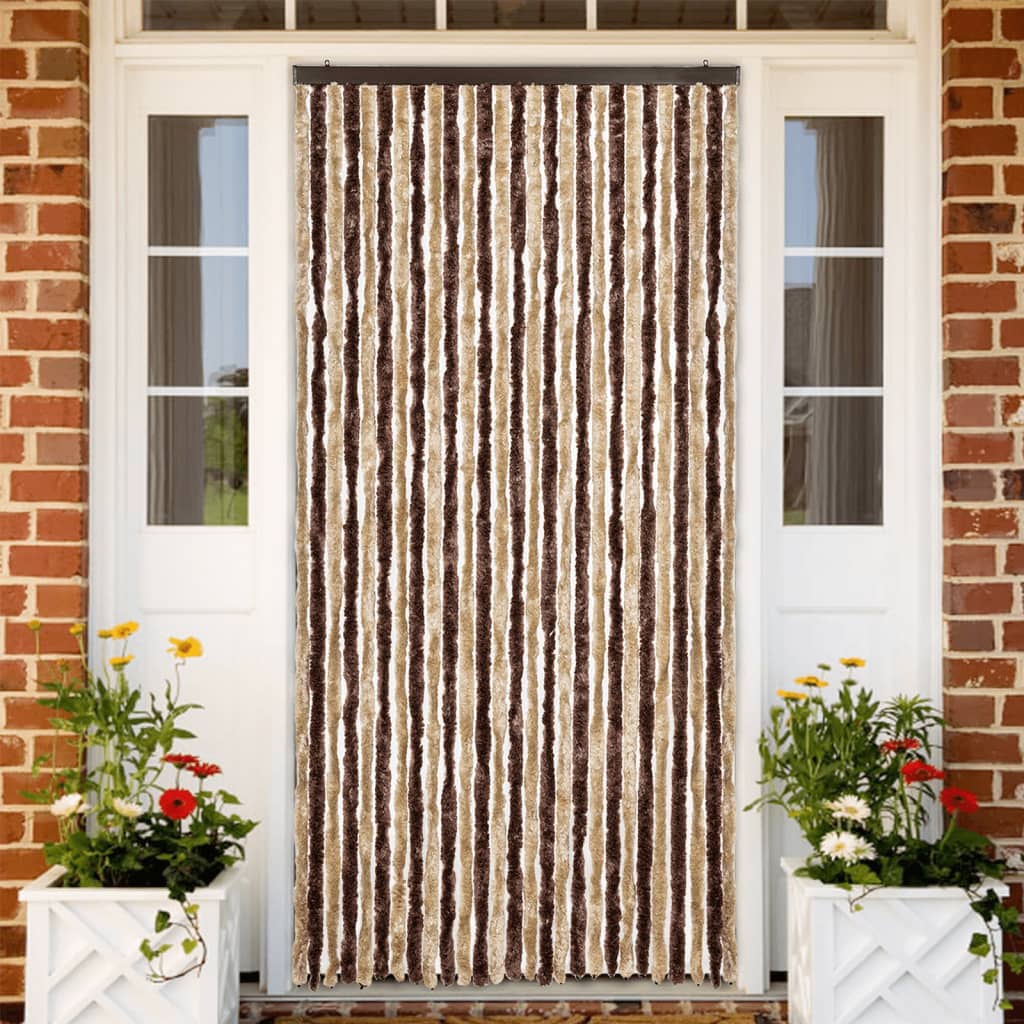 Hyönteisverho beige ja vaaleanruskea 120x220 cm chenille
