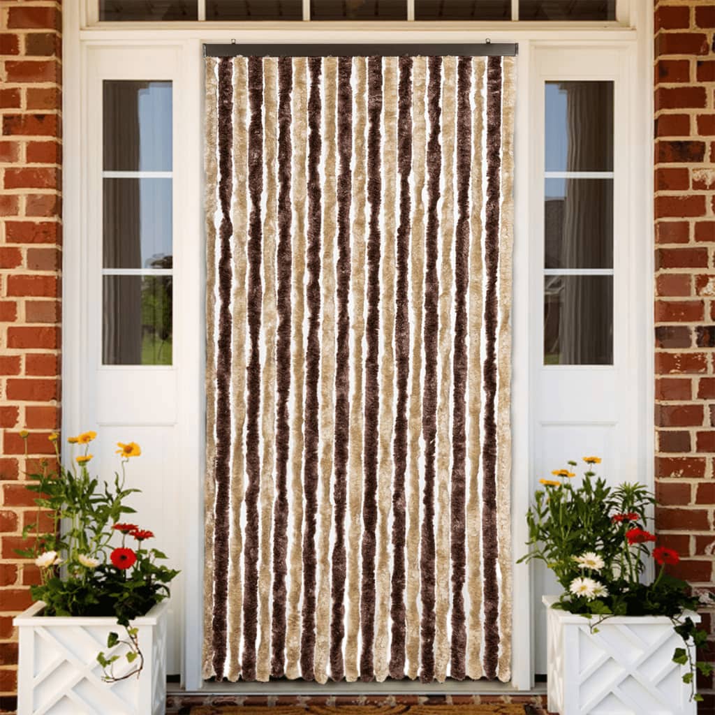 Hyönteisverho beige ja vaaleanruskea 90x200 cm chenille