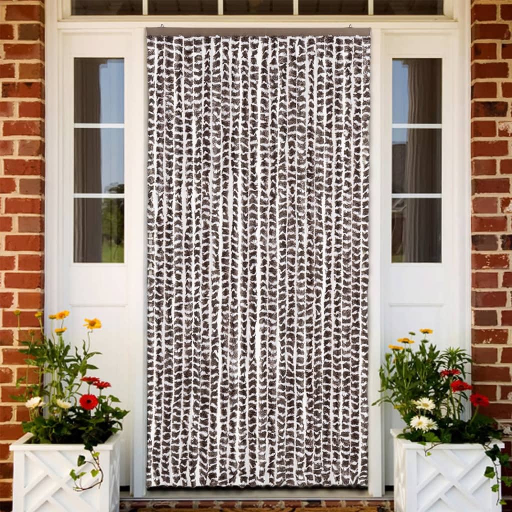 Hyönteisverho ruskea ja valkoinen 100x220 cm chenille