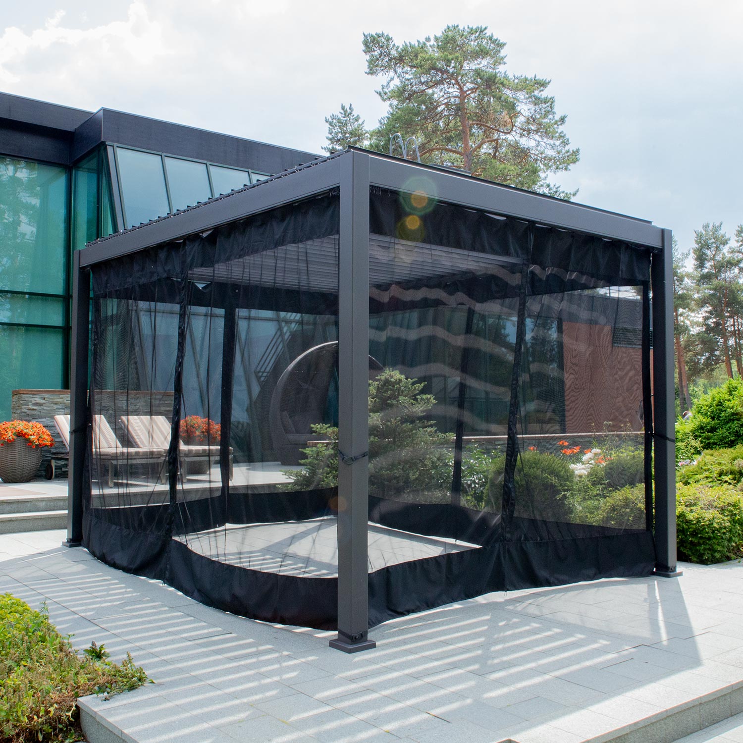 Hyttysverhot Home4You Mirador-111, 3x3m, Musta