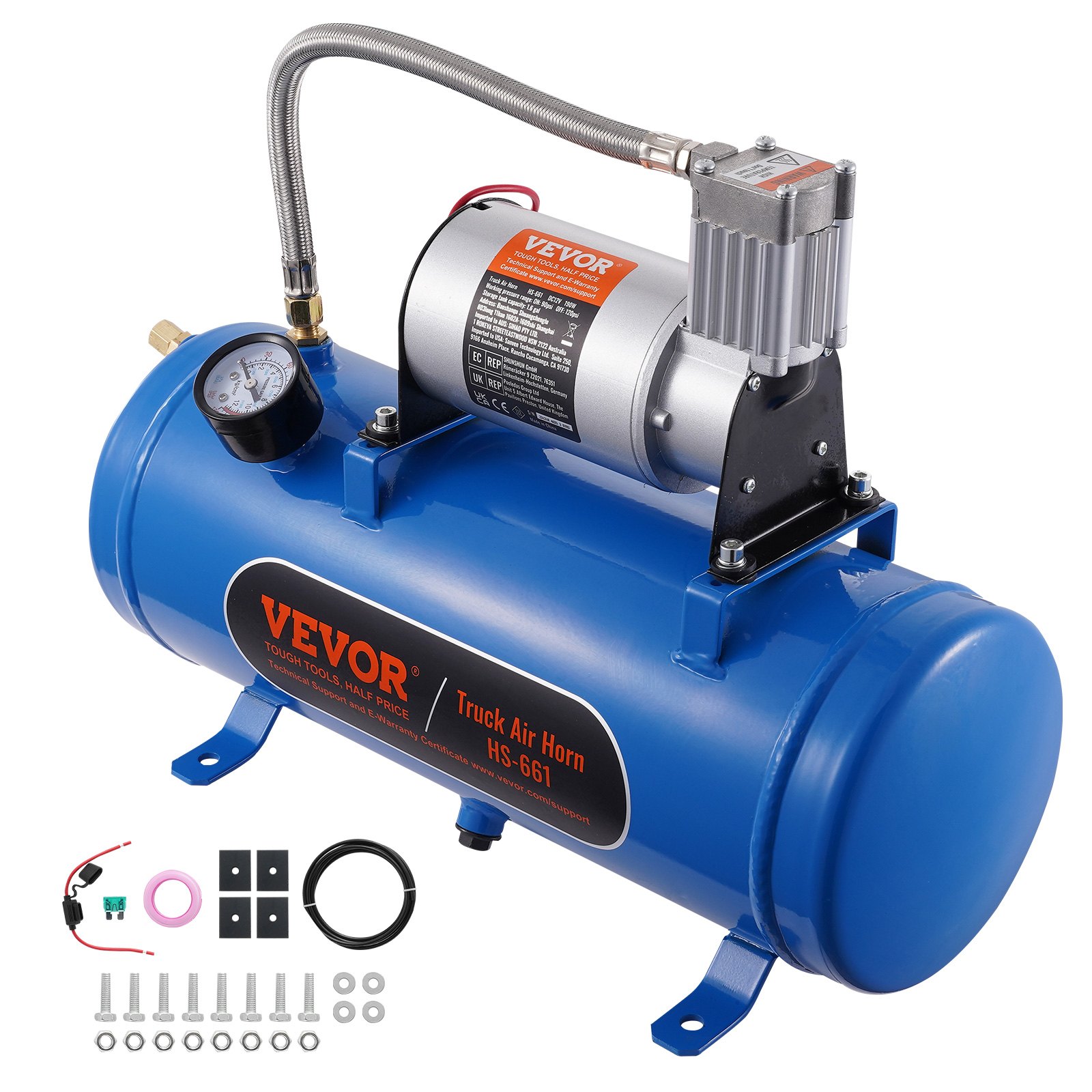 Ilmakompressori North Craft HS-661, 6L, 120psi, 12V, Musta