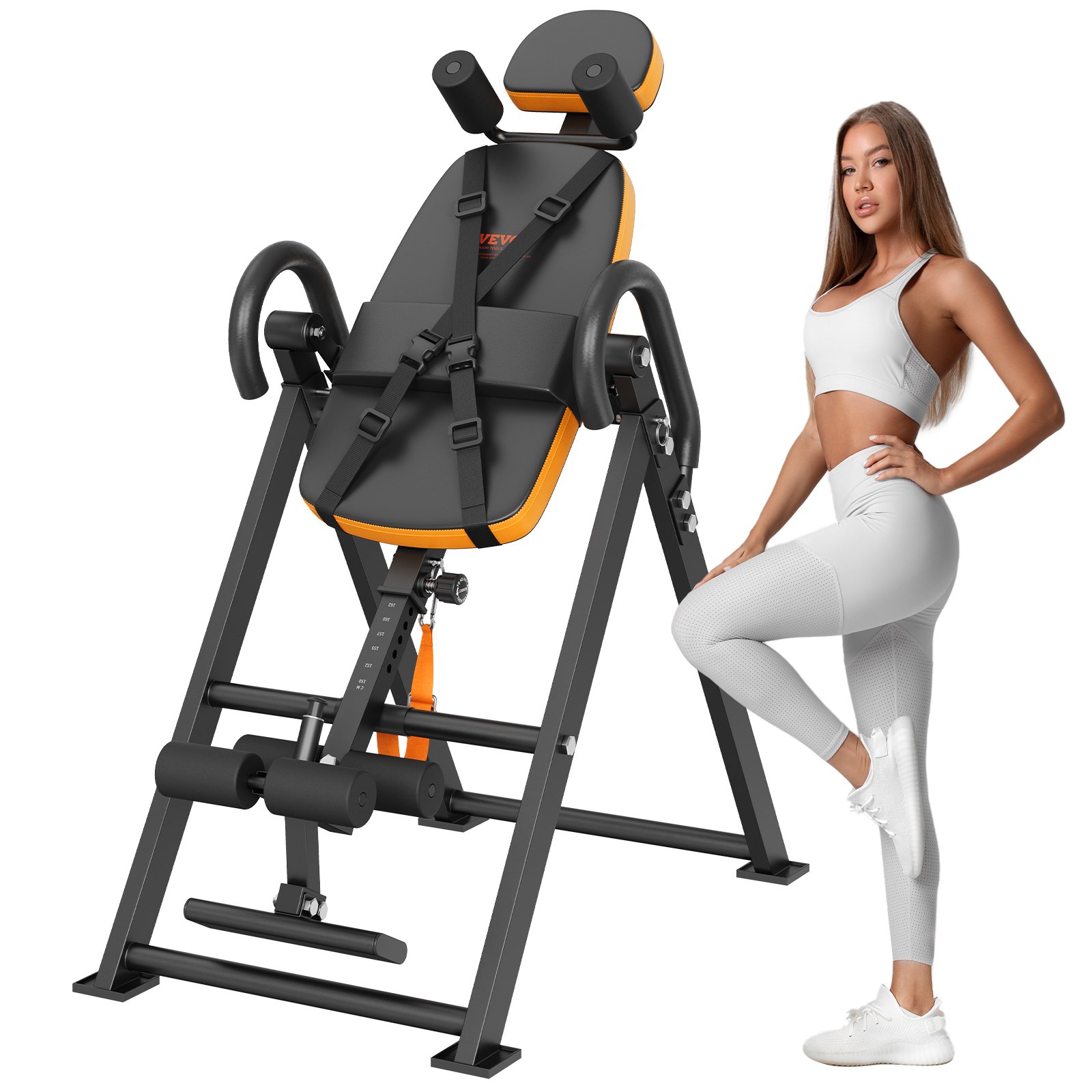 Inversiopöytä North Craft QD002, 300lb kapasiteetti, säädettävä korkeus 150-188cm, oranssi/musta