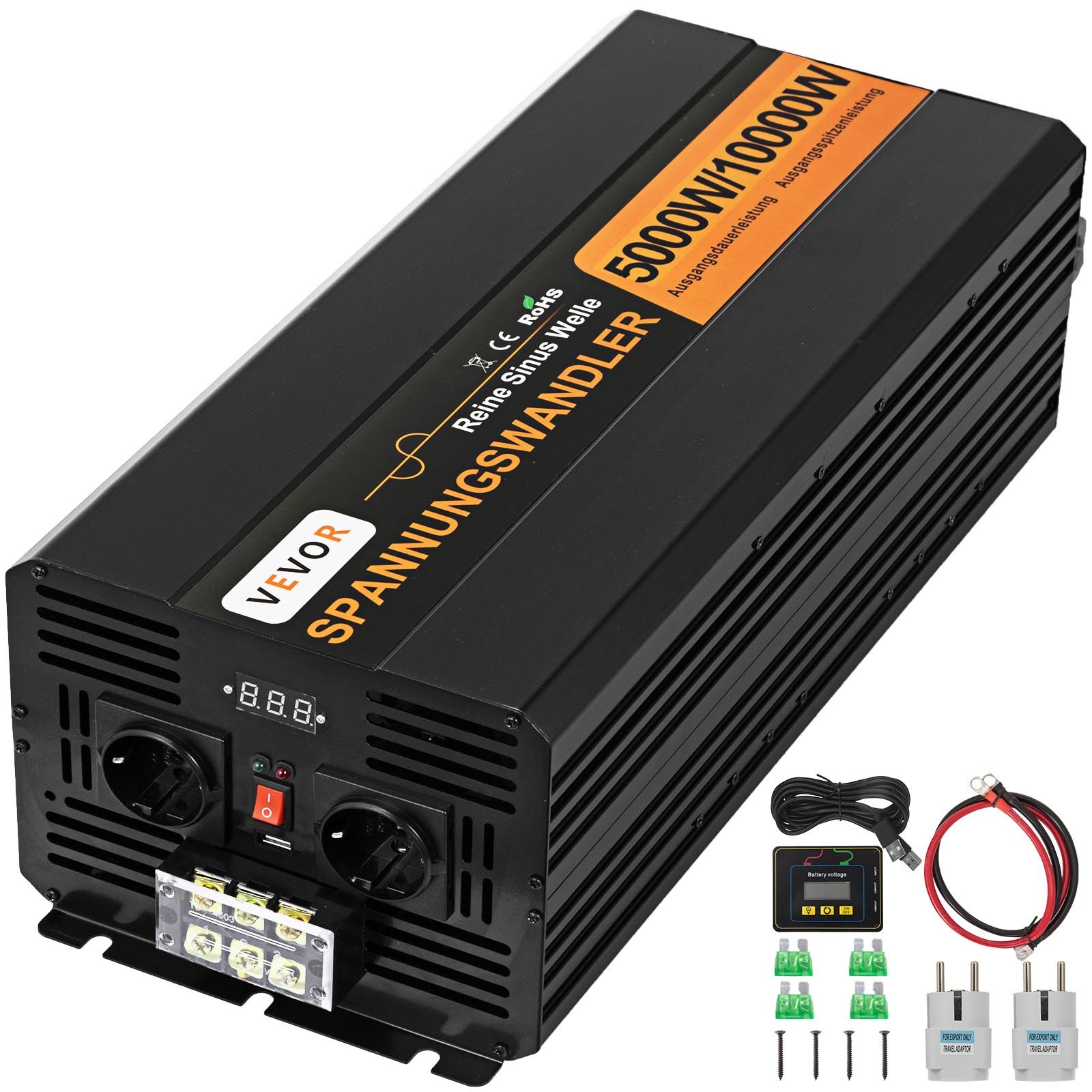 Invertteri North Craft 5000W, 24V DC to 230V AC, 25x31x61cm