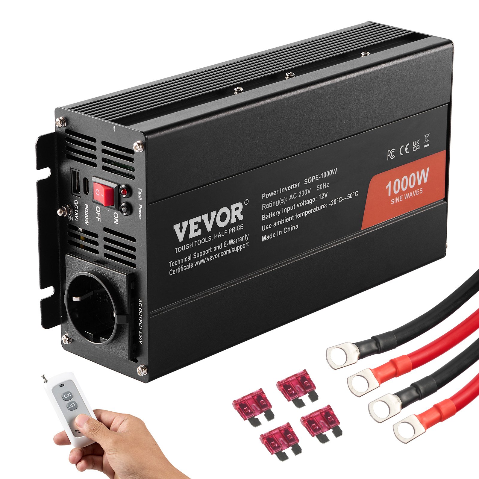 Invertteri North Craft SGPE-1000W, 1000W, 305x144x72mm, Musta