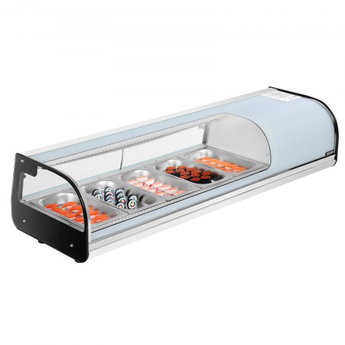 Jäähdytetty sushiasema North Craft GN-52L, 52L, Kaareva lasi, Musta