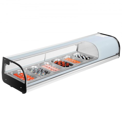 Jäähdytetty sushiasema North Craft GN-62L, 151x42.5x29cm, LED-valaistus, kaareva lasi