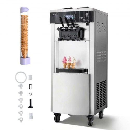 Jäätelökone North Craft YKF-8228H, 2200W, 3-makua, 535x710x1360mm, hopea