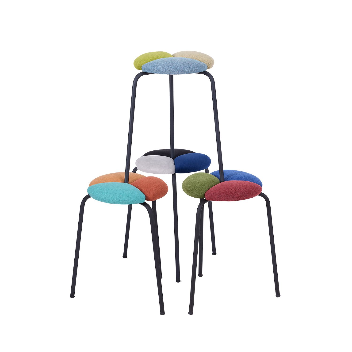 Jakkarasetti Valento Furniture Nika, 4kpl, monivärinen
