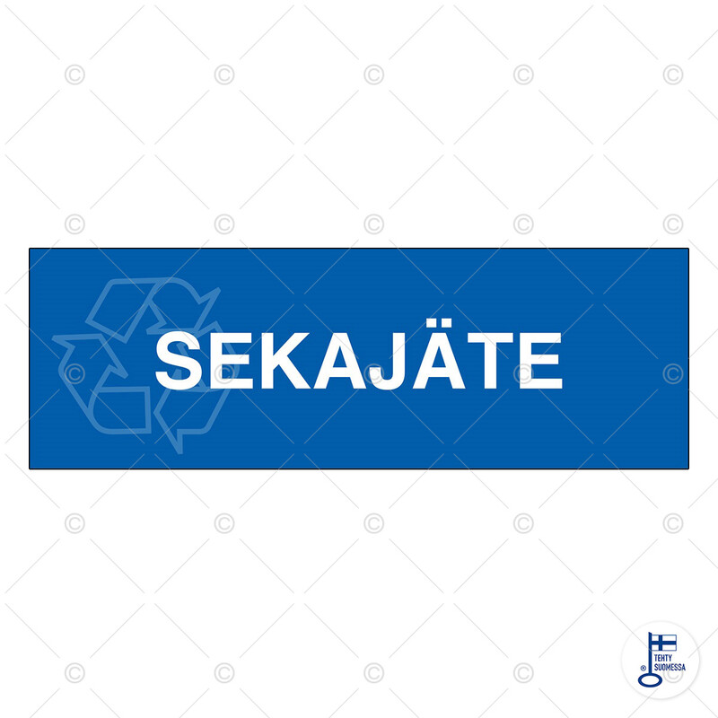 Jäteastian merkintätarra &quot;Sekajäte&quot;