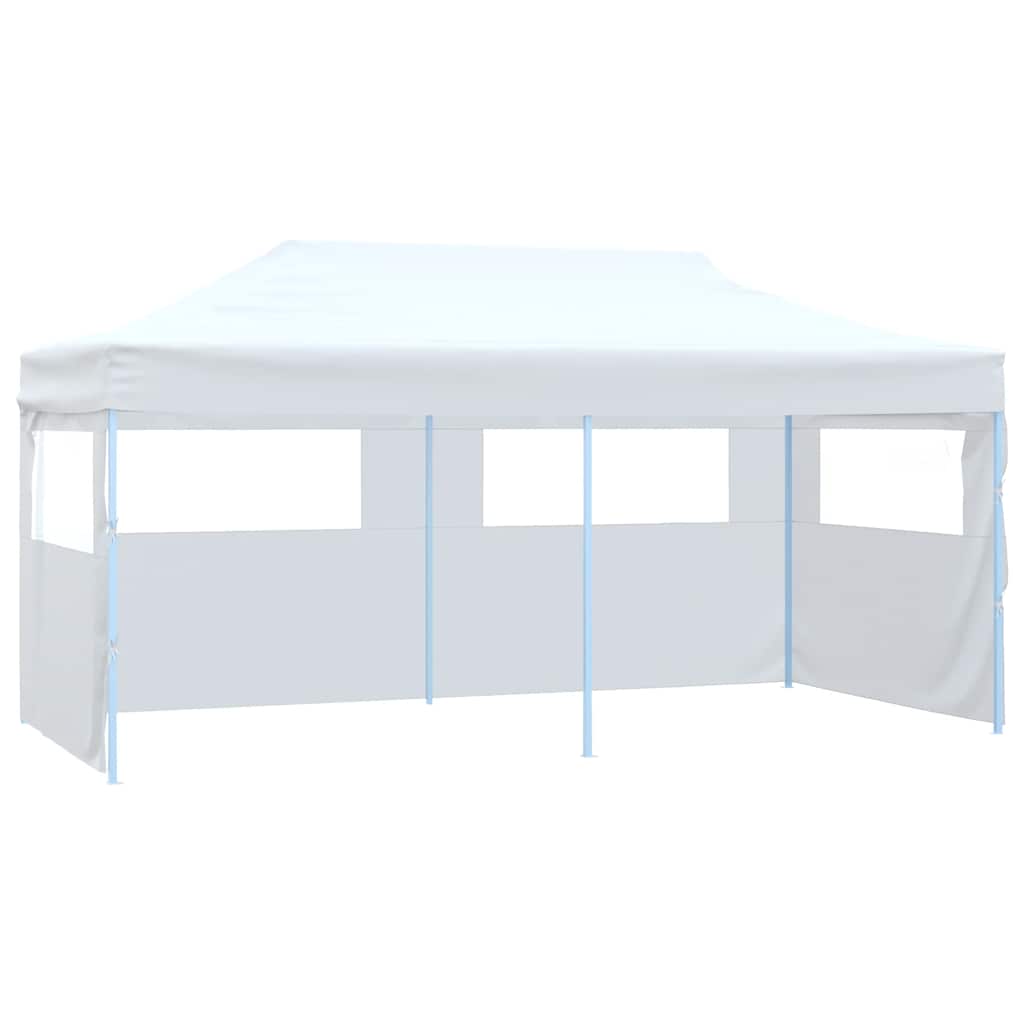Juhlateltta kokoontaittuva, 4 sivuseinää, 3x6m, teräs, valkoinen