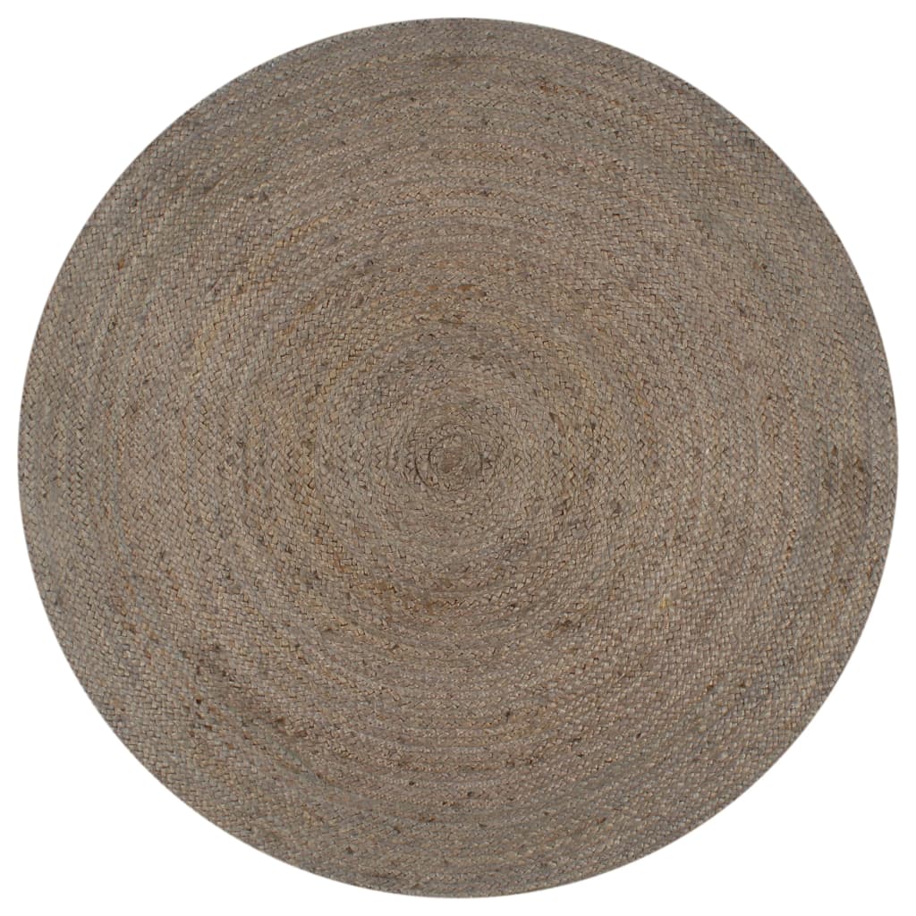 Juuttimatto, Ø90cm, käsinkudottu, harmaa