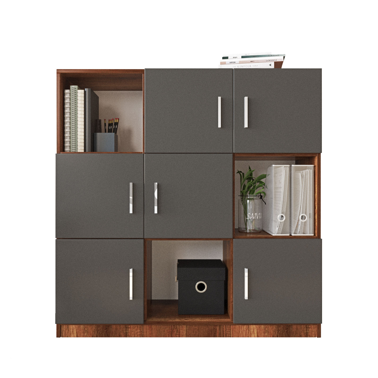 Kaapisto Valento Furniture VO7, tummanruskea/harmaa