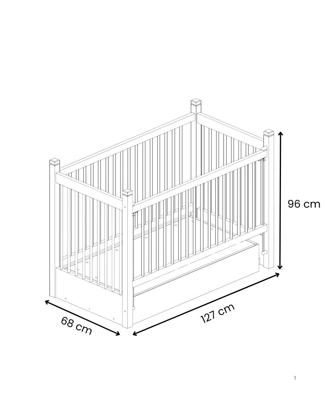 Kehto Valento Furniture Elegance, 127x96x68cm, harmaa