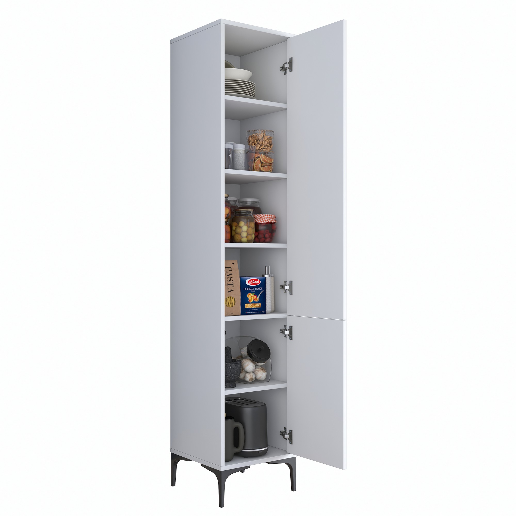 Kaappi Valento Furniture JE111-2949, leveys 40cm, korkeus 198.6cm, valkoinen