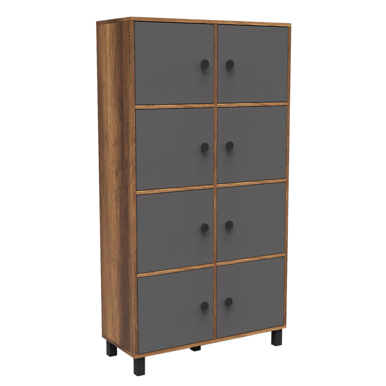 Kaappi Valento Furniture MN06, ruskea/harmaa