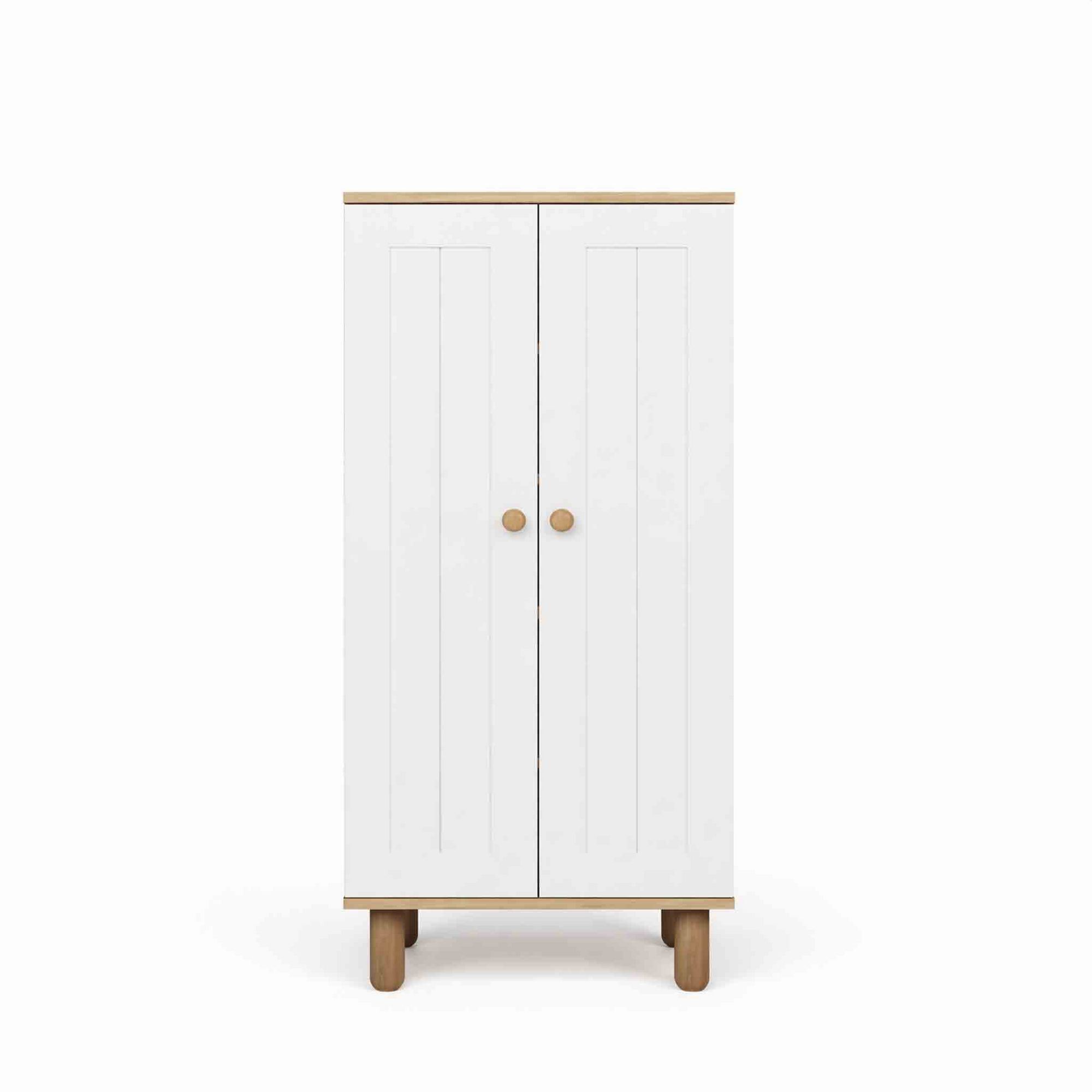 Kaappi Valento Furniture Ayka 1600-205, valkoinen/pähkinä