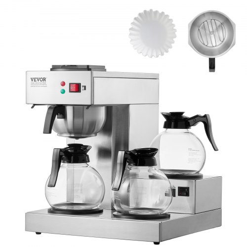 Kahvinkeitin North Craft RBT-386-BD3, 3 lasikannua, 3 lämmittelylevyä, ruostumaton teräs