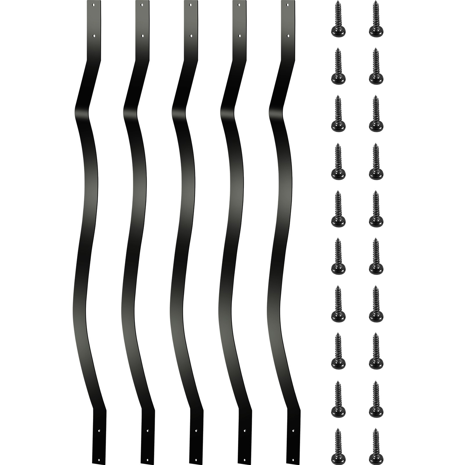 Kaidepinnat North Craft Metal, 82x2.5cm, Musta, 51 kpl