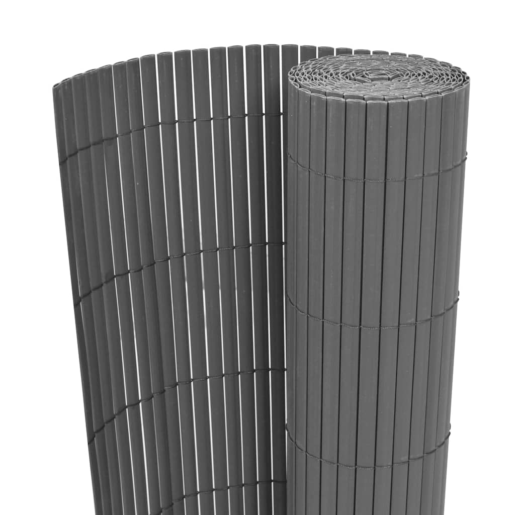 Kaksipuolinen puutarha-aita, PVC, 90x300cm, harmaa