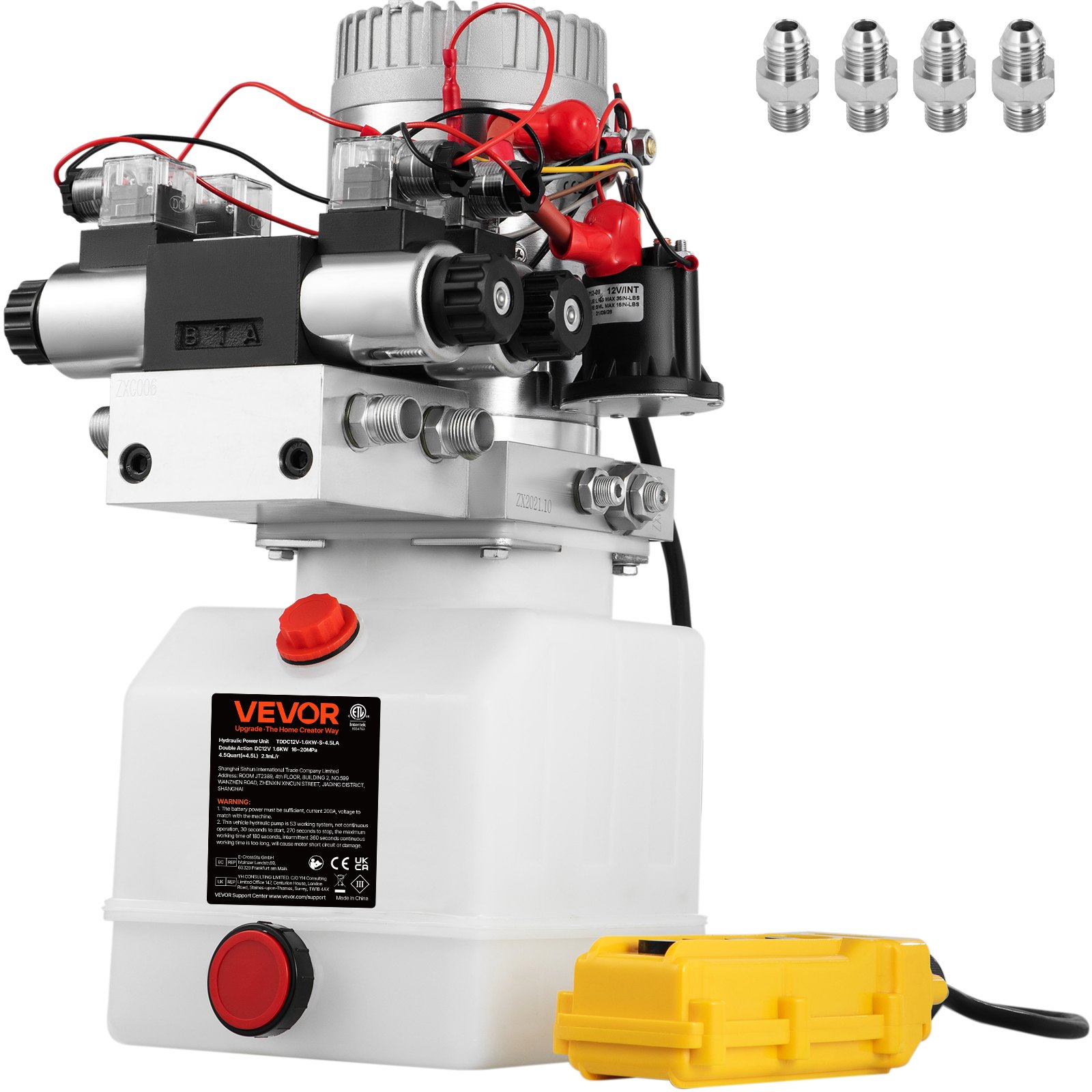 Kaksoistoiminen hydraulipumppuyksikkö North Craft, 4.5L, Kaksitoiminen, Musta