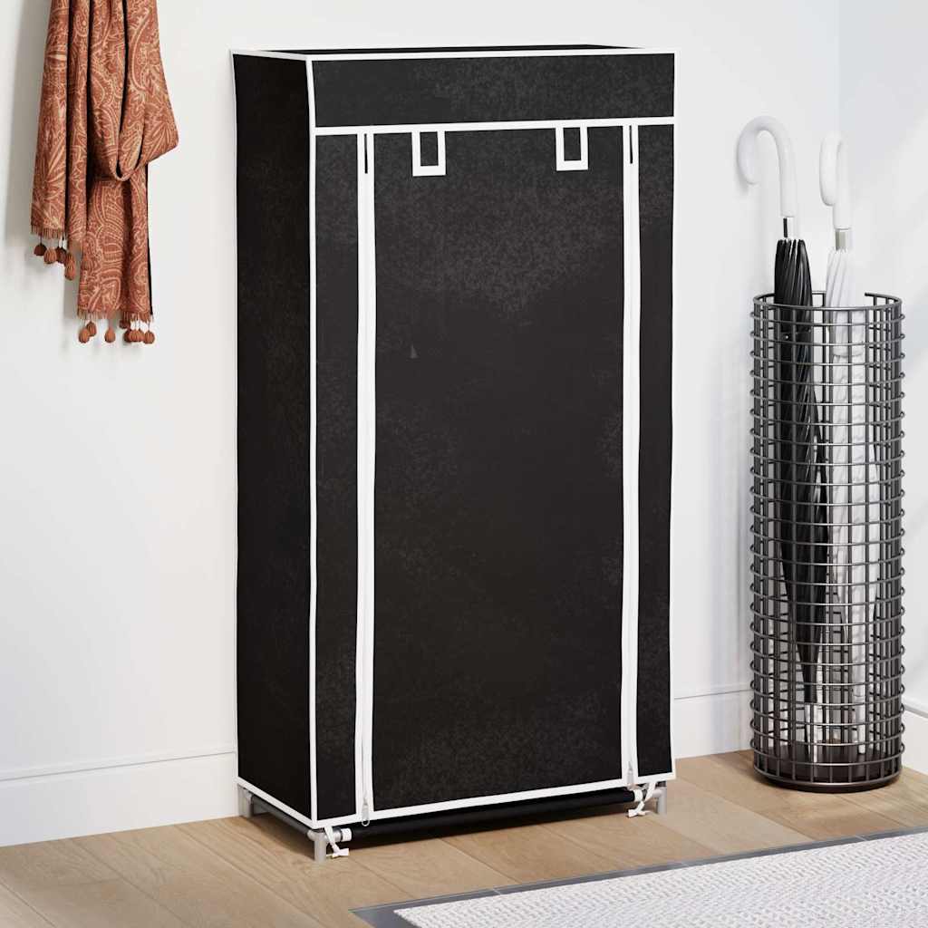 Kankainen kenkäkaappi 58 x 28 x 106 cm musta