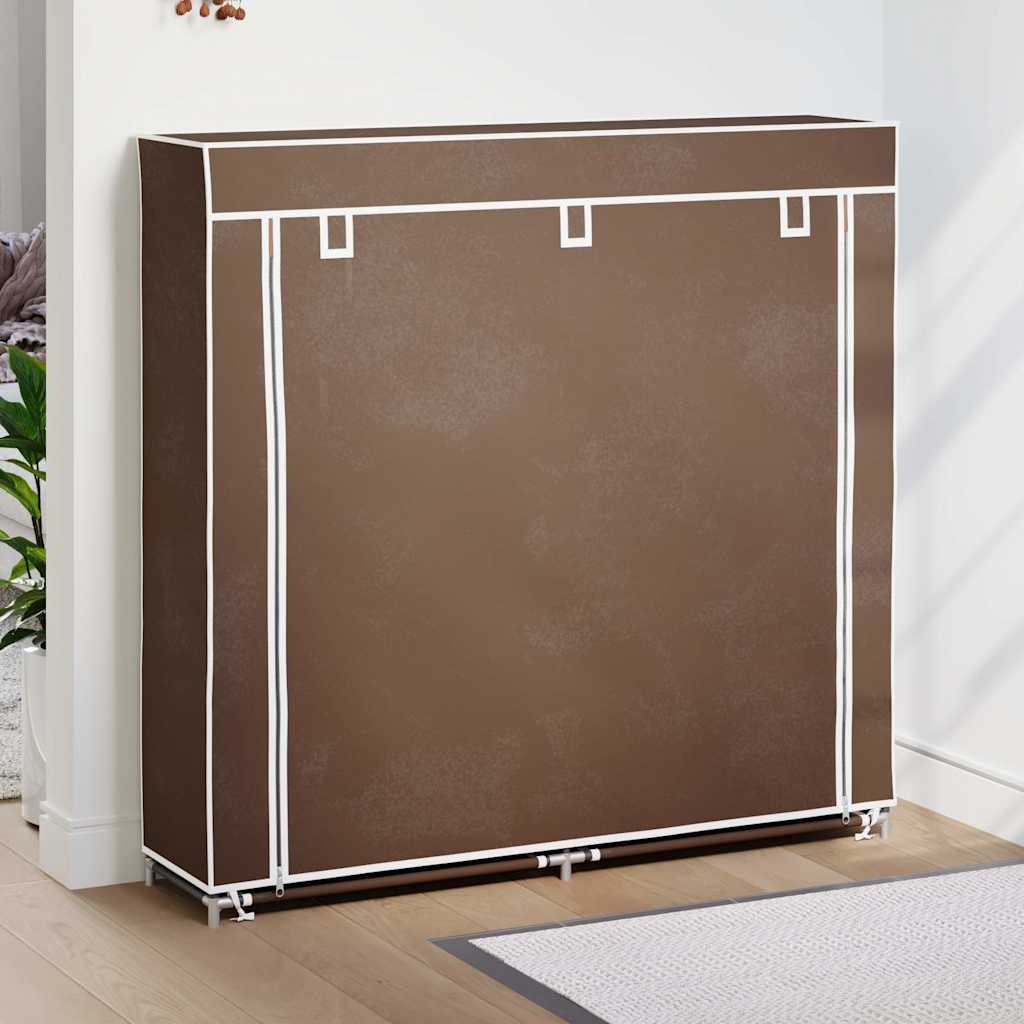 Kankainen kenkäkaappi ovella 115 x 28 x 110 cm ruskea