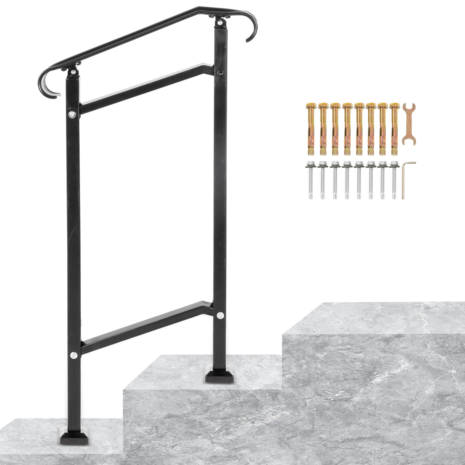 Käsijohde North Craft, 1 askelman, Wrought Iron, Musta