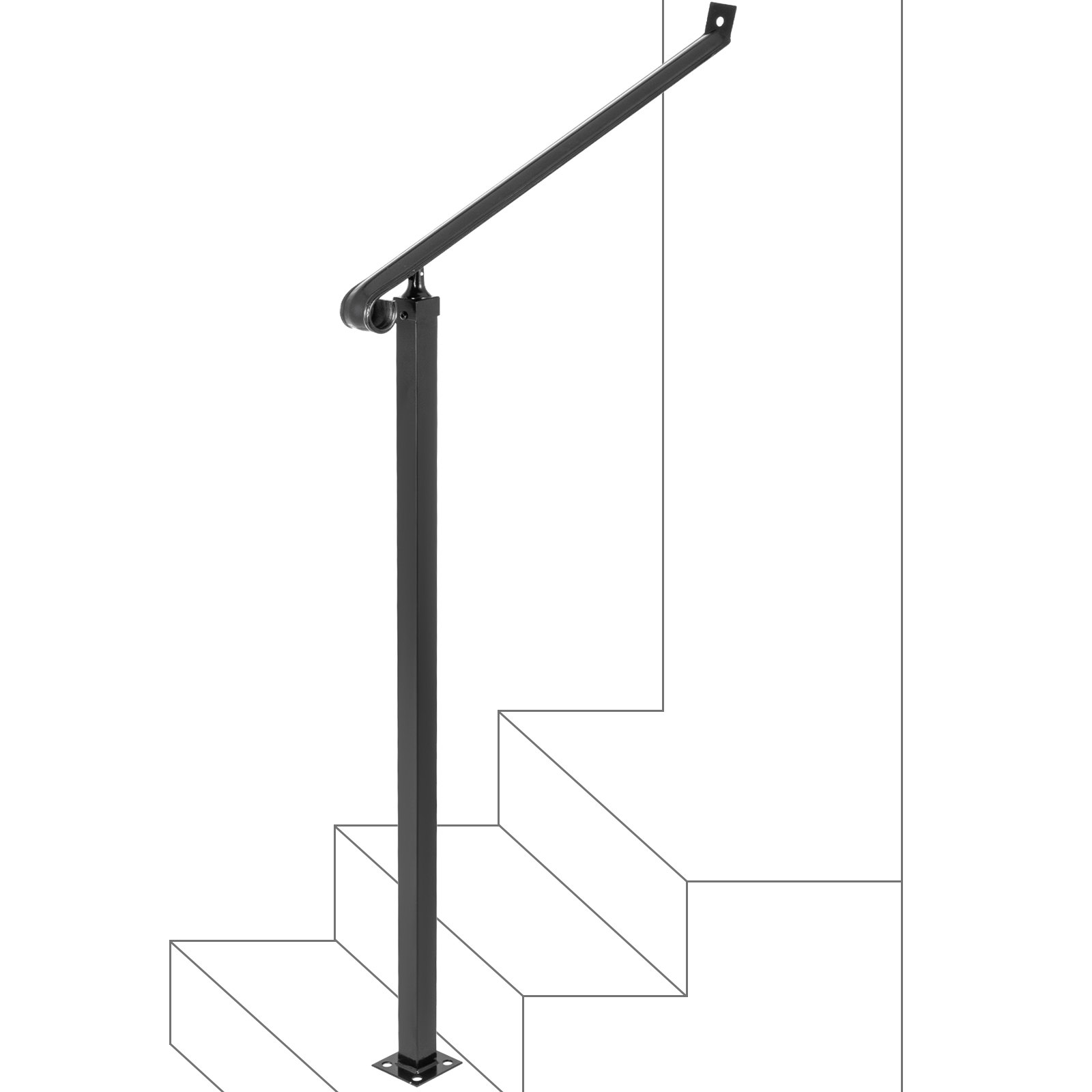 Käsijohde North Craft, 76x159.6 cm, Musta