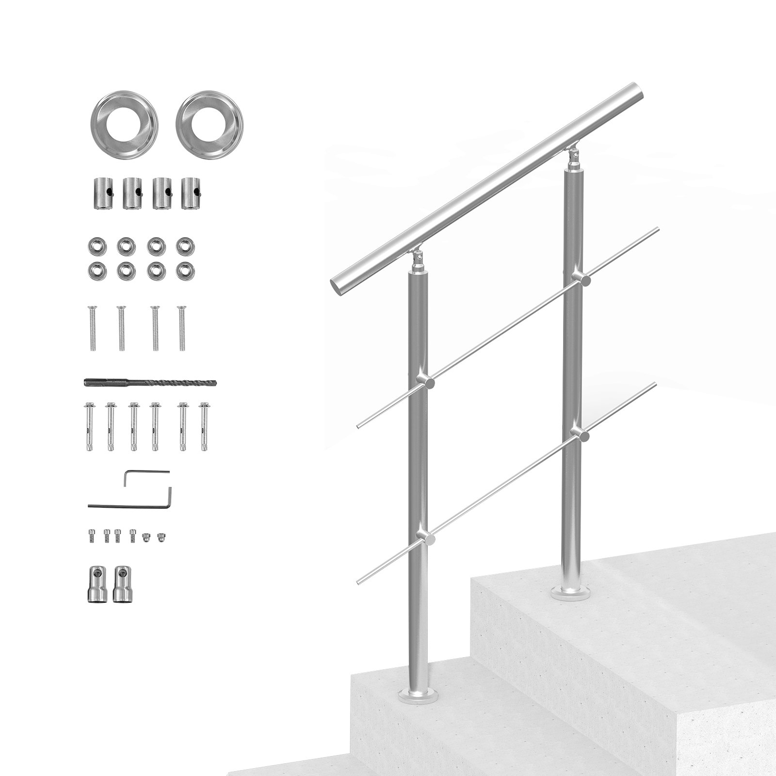 Käsijohde North Craft SSH-1S-80-2, 80cm, ruostumaton teräs, hopea