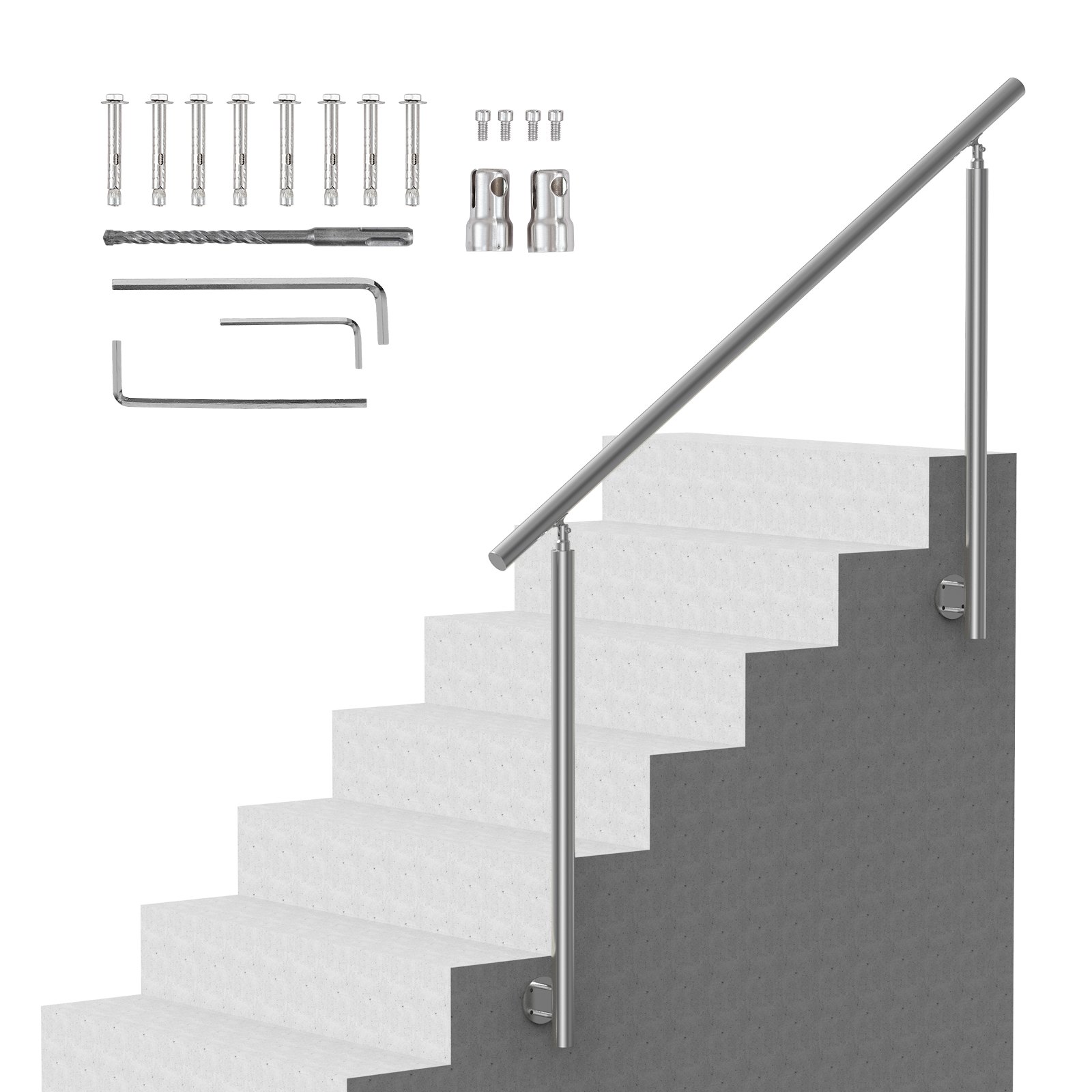 Käsijohde North Craft SSH-1SW-150-0, 150cm, Ruostumaton teräs, Hopea