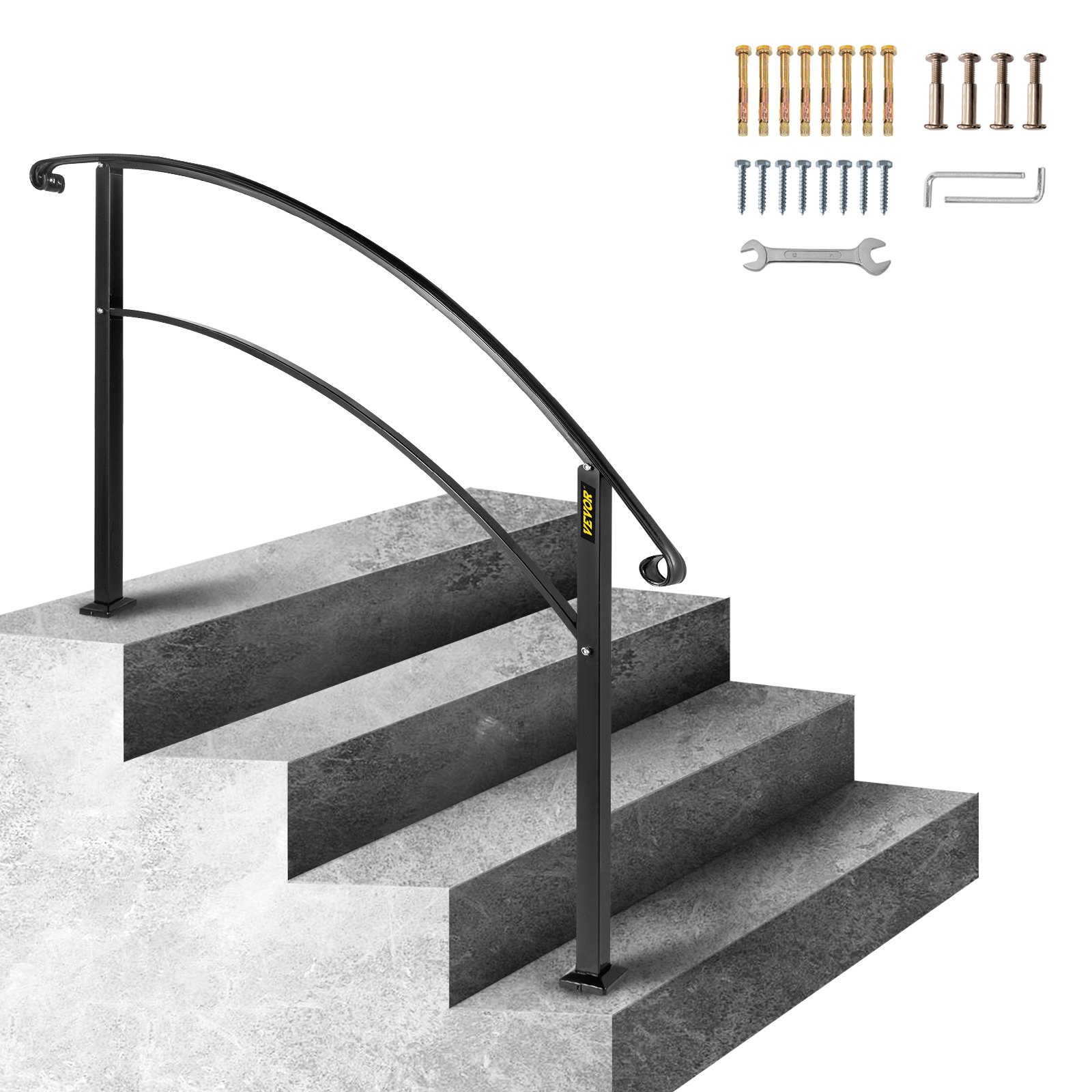 Käsijohde North Craft TYFS-4FT, 4 askelmaa, 97/106 cm, musta