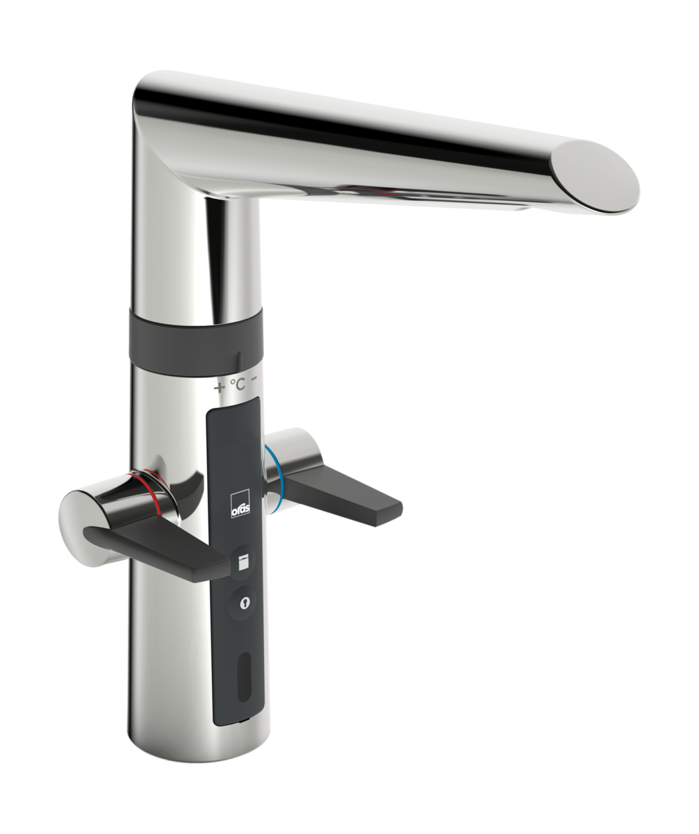 Keittiöhana Oras Optima 2725F, apk-liitännällä, kosketusvapaa, kromi