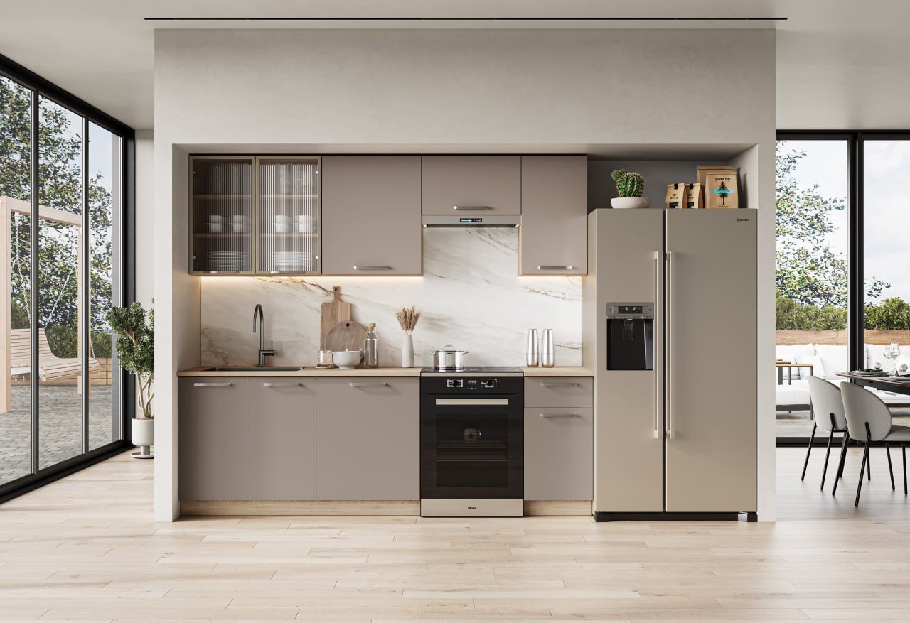 Keittiökaapisto Halmar ALICANTE 240, beige/cremona-tammi