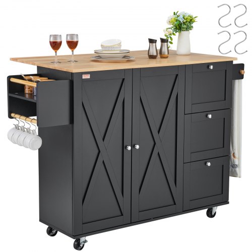 Keittiösaareke North Craft SR221265BK, 115x68x99cm, Musta