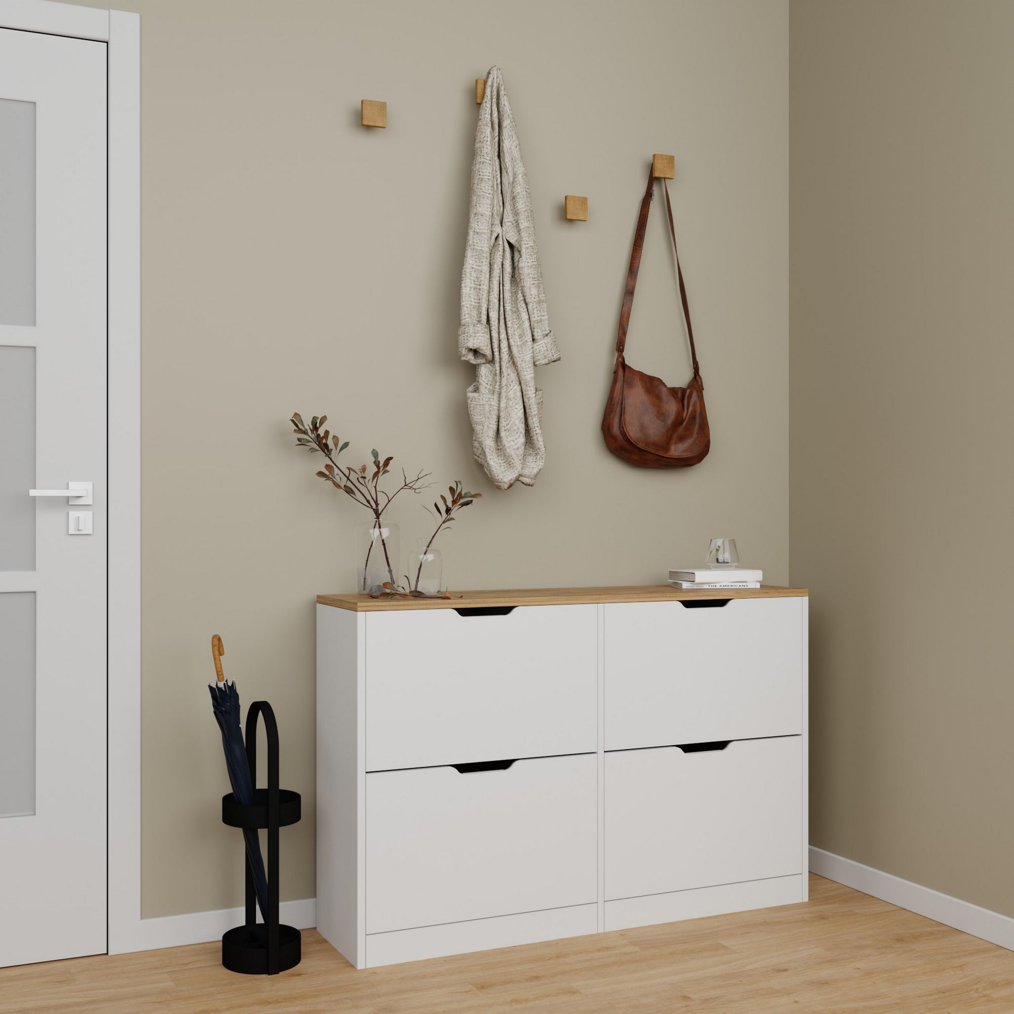 Kenkäkaappi Valento Furniture Duru - 1750, mattavalkoinen