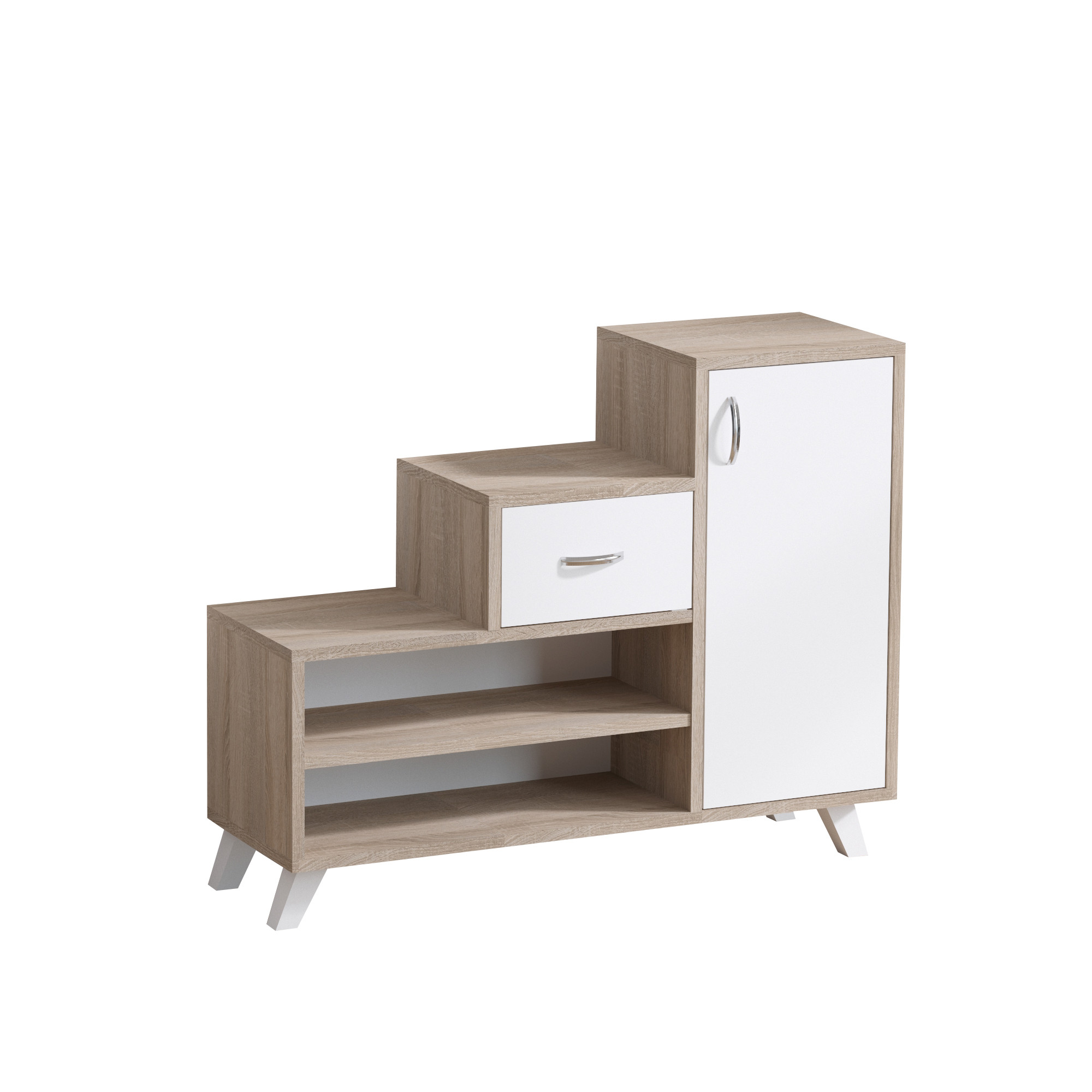 Kenkäkaappi Valento Furniture Retro Atlantic Pine/valkoinen