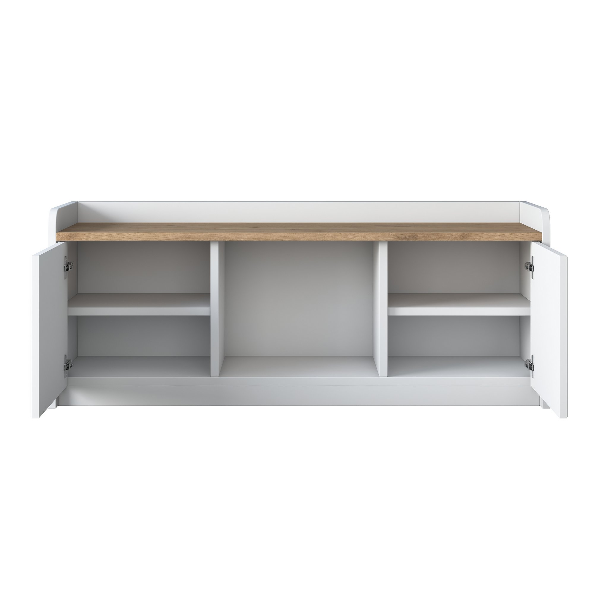 Kenkäkaappi Valento Furniture P2 - 1808, 120x40cm, Valkoinen/Pähkinä
