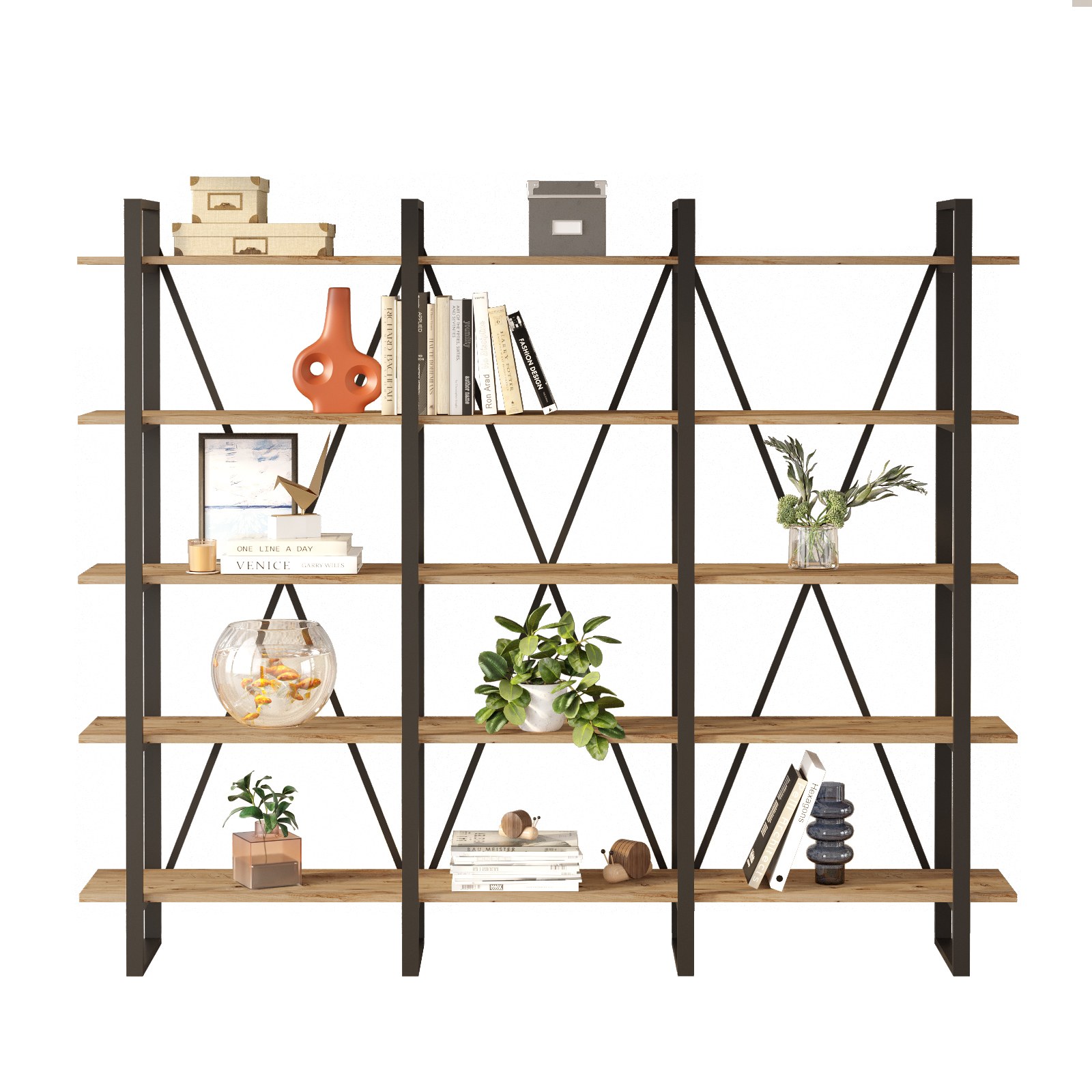 Kirjahylly Valento Furniture ML4, ruskea