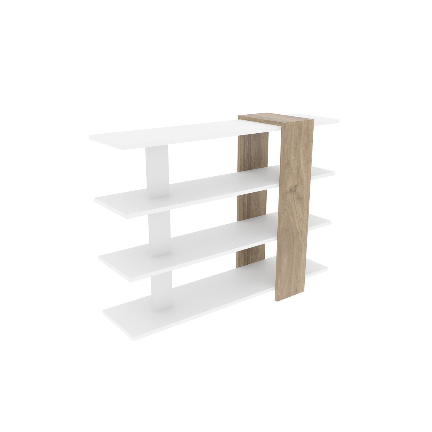 Kirjahylly Valento Furniture Nur, Valkoinen, Pähkinä