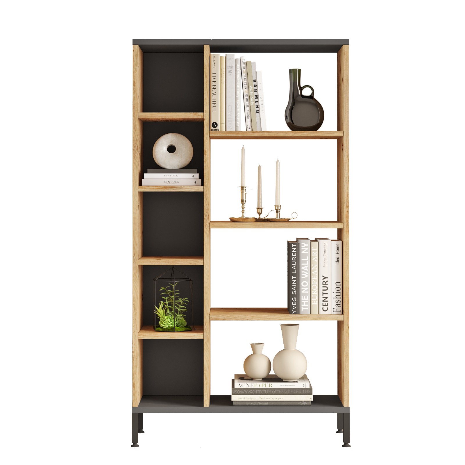 Kirjahylly Valento Furniture RL3-AA Atlantic Pine/antrasiitti