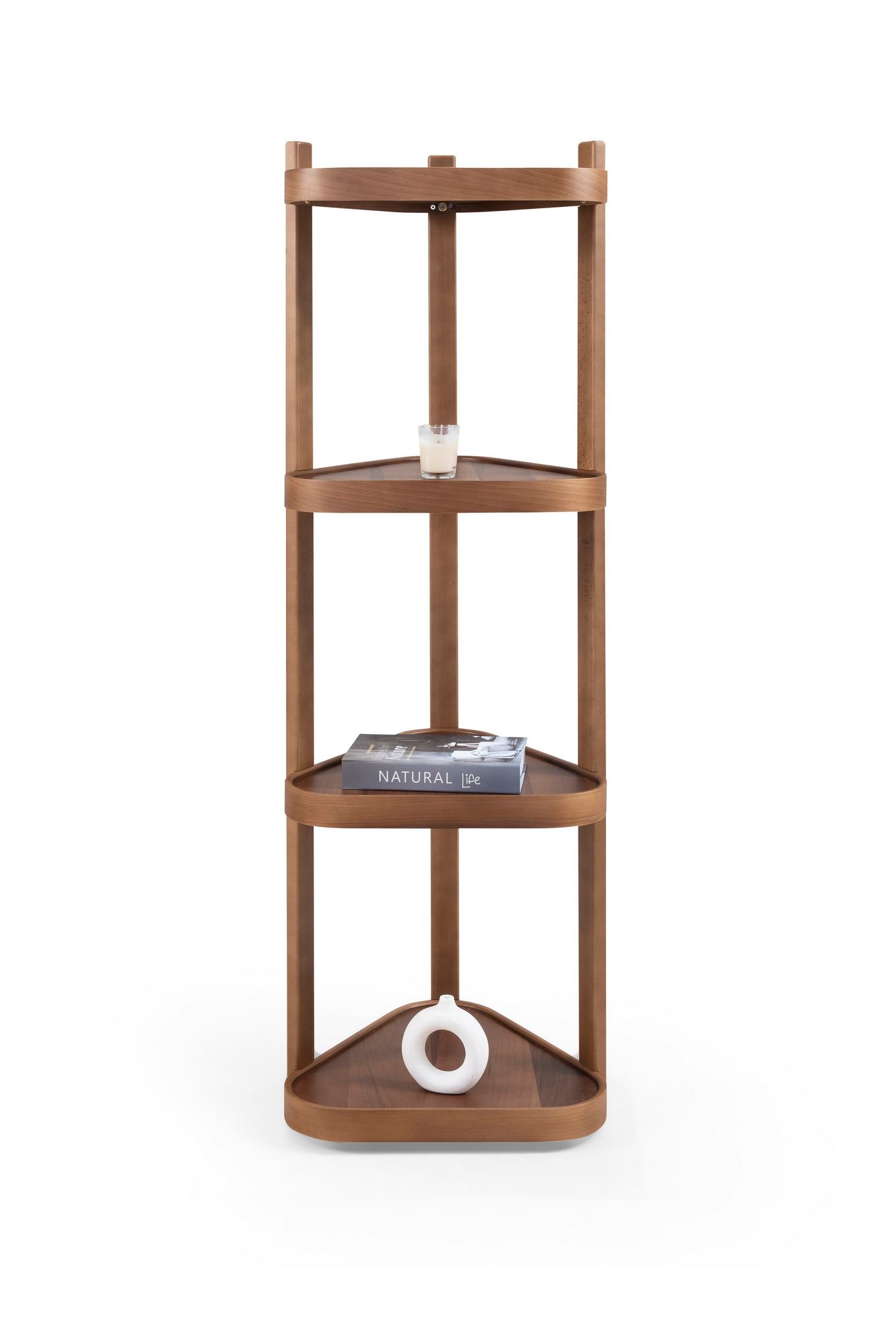 Kirjahylly Valento Furniture Polo Ucgen, 46x150x46 cm, pähkinä