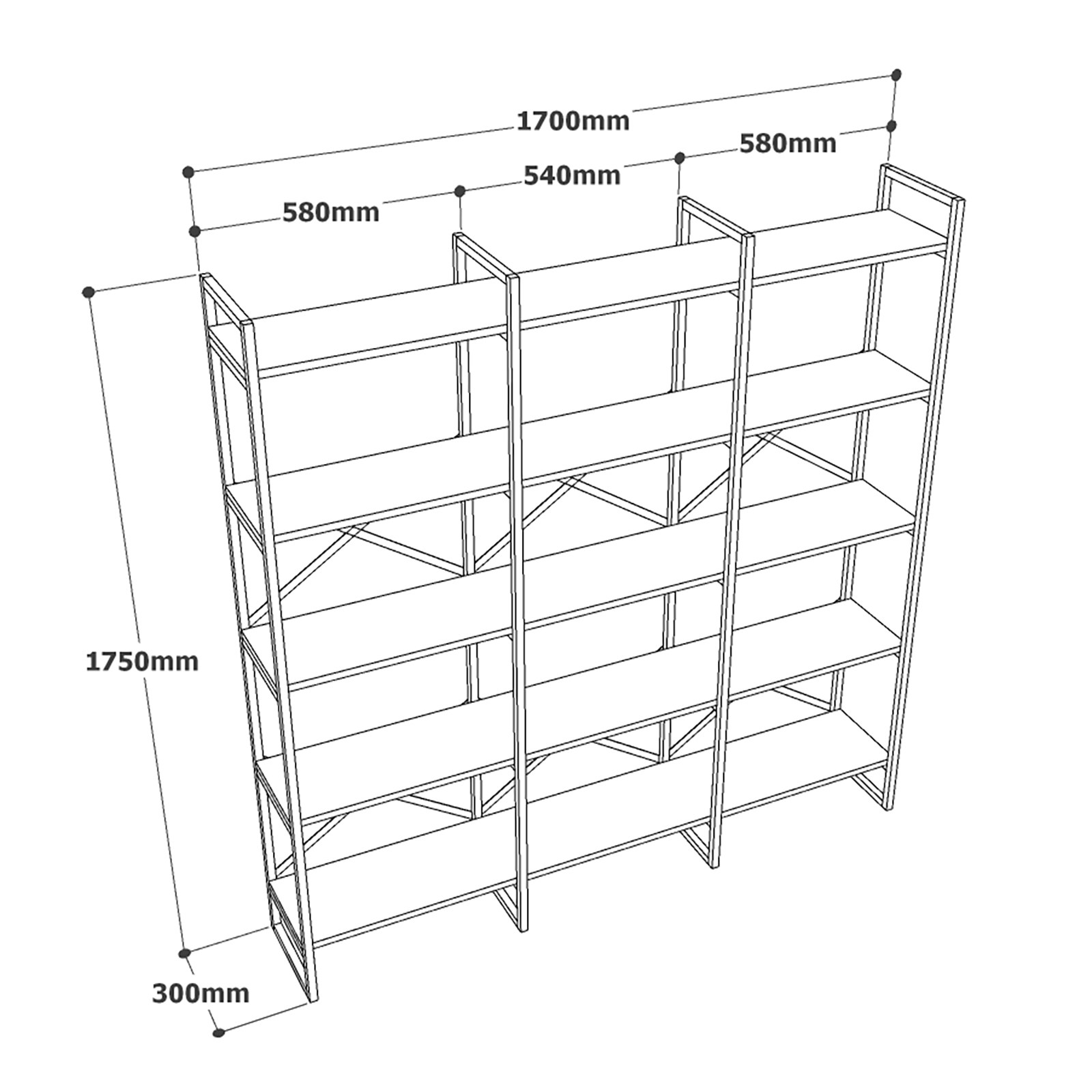 Kirjahylly Valento Furniture VG6-GE valkoinen marmori/kulta