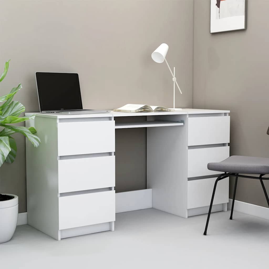 Kirjoituspöytä valkoinen 140x50x77 cm lastulevy