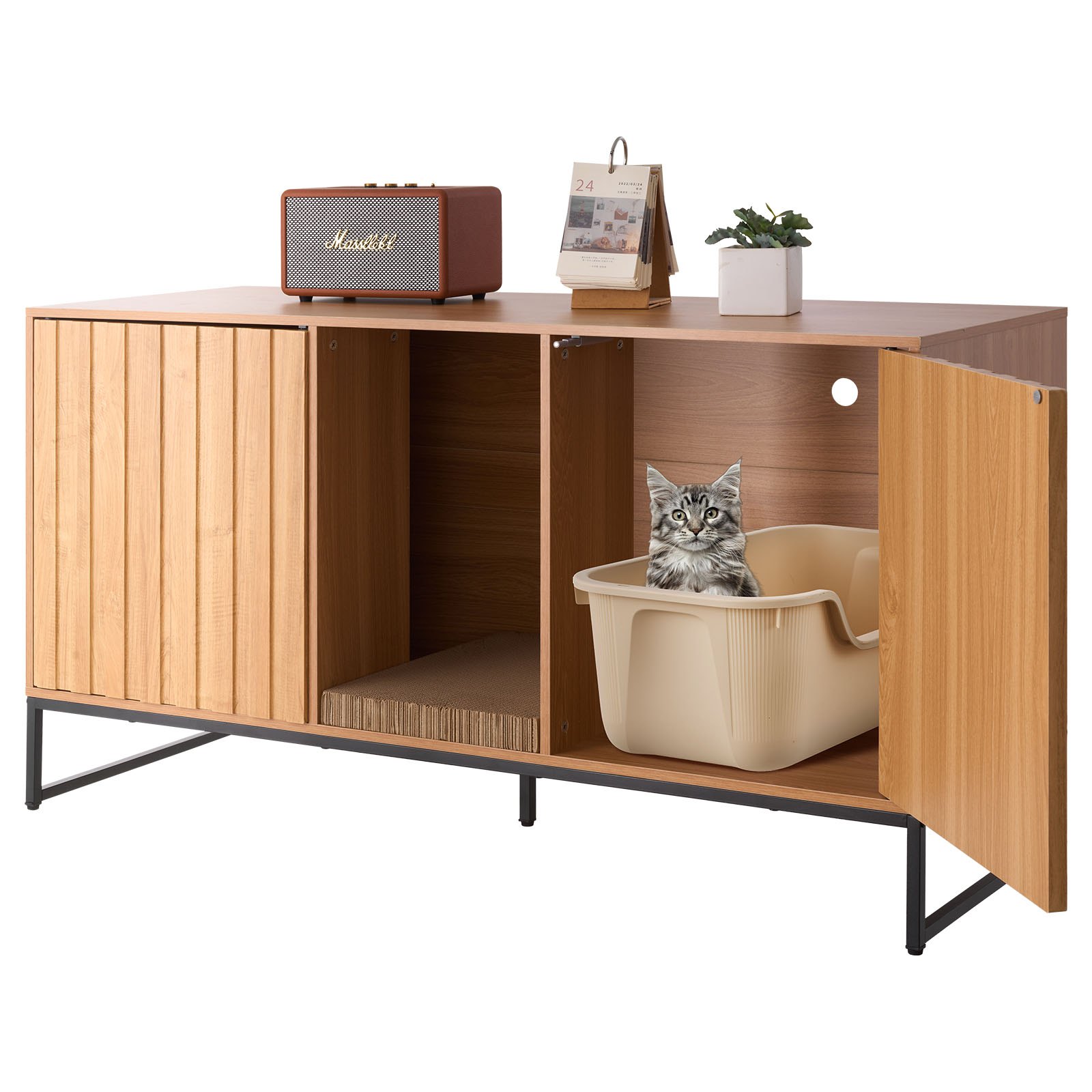 Kissanhiekkalaatikko North Craft KLCB-13, 120x45x66.5 cm, Musta