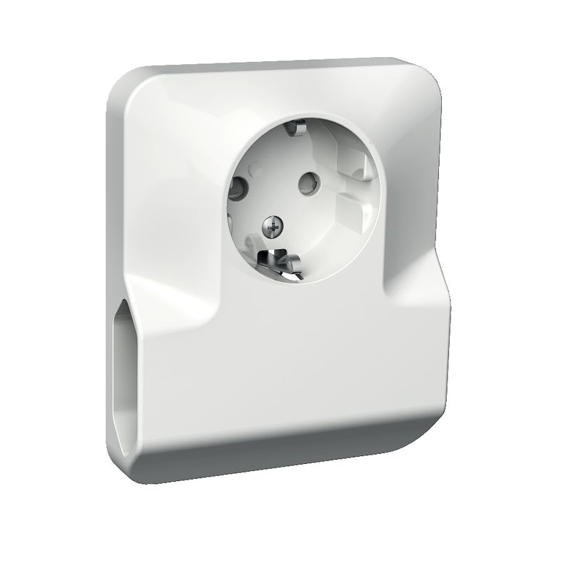 Kombipistorasia Schneider Electric Exxact, 3-osainen, 1x maadoitettu + 2x EURO, ruuviliitos, valkoinen