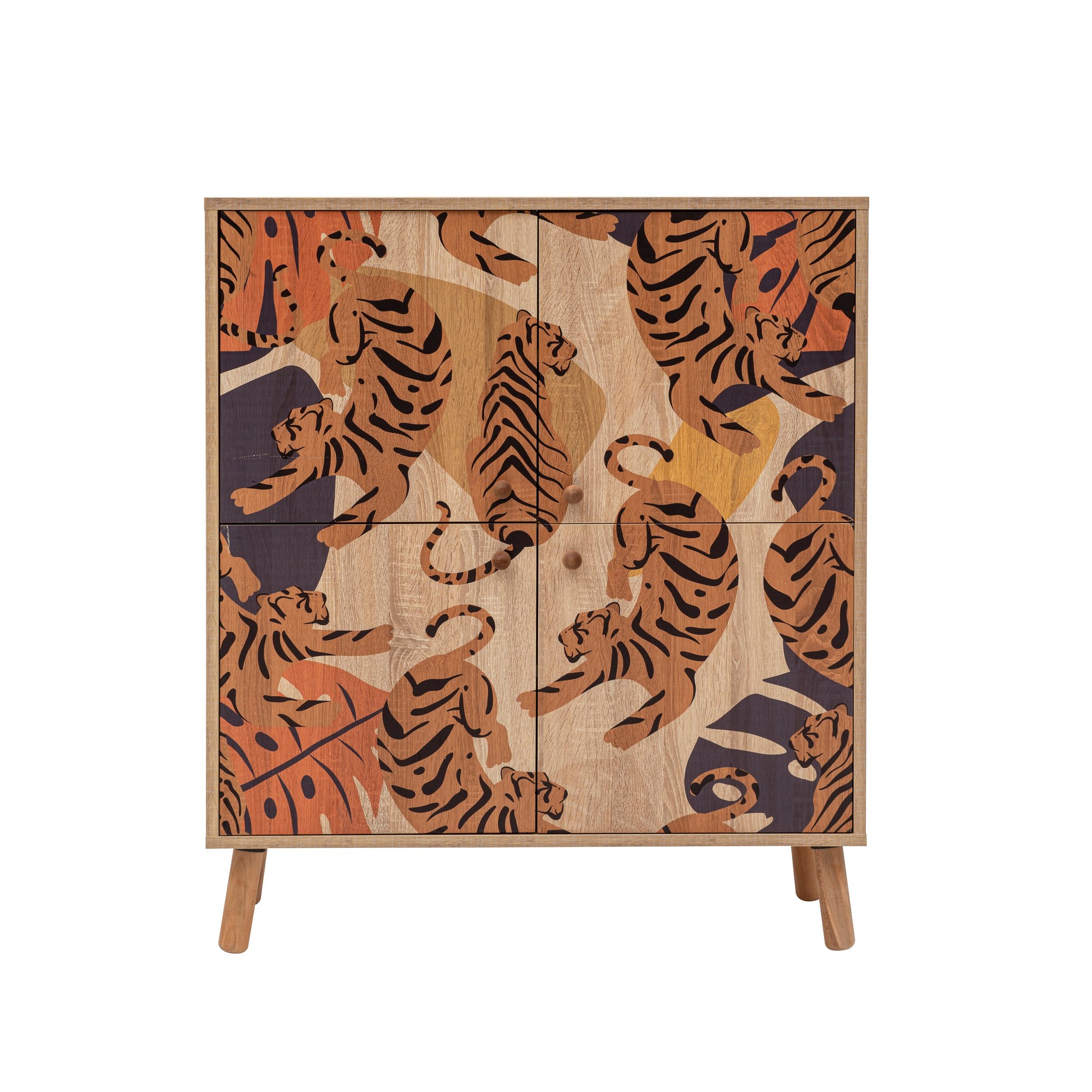 Kaappi Valento Furniture Multilux, 95x111x36cm, useita säilytystiloja, Sonomo Orange Claret Red