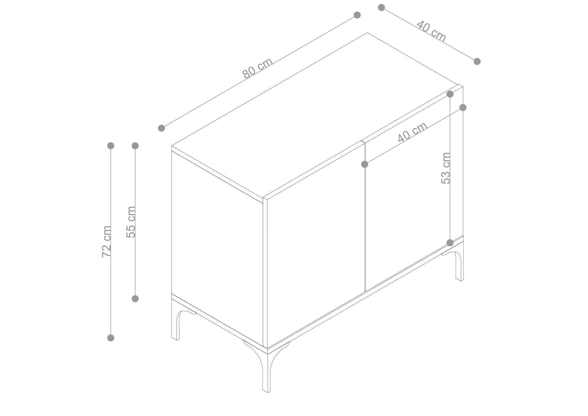 Konsolipöytä Valento Furniture Prestige, 80x40x72cm, Safiiripetsi