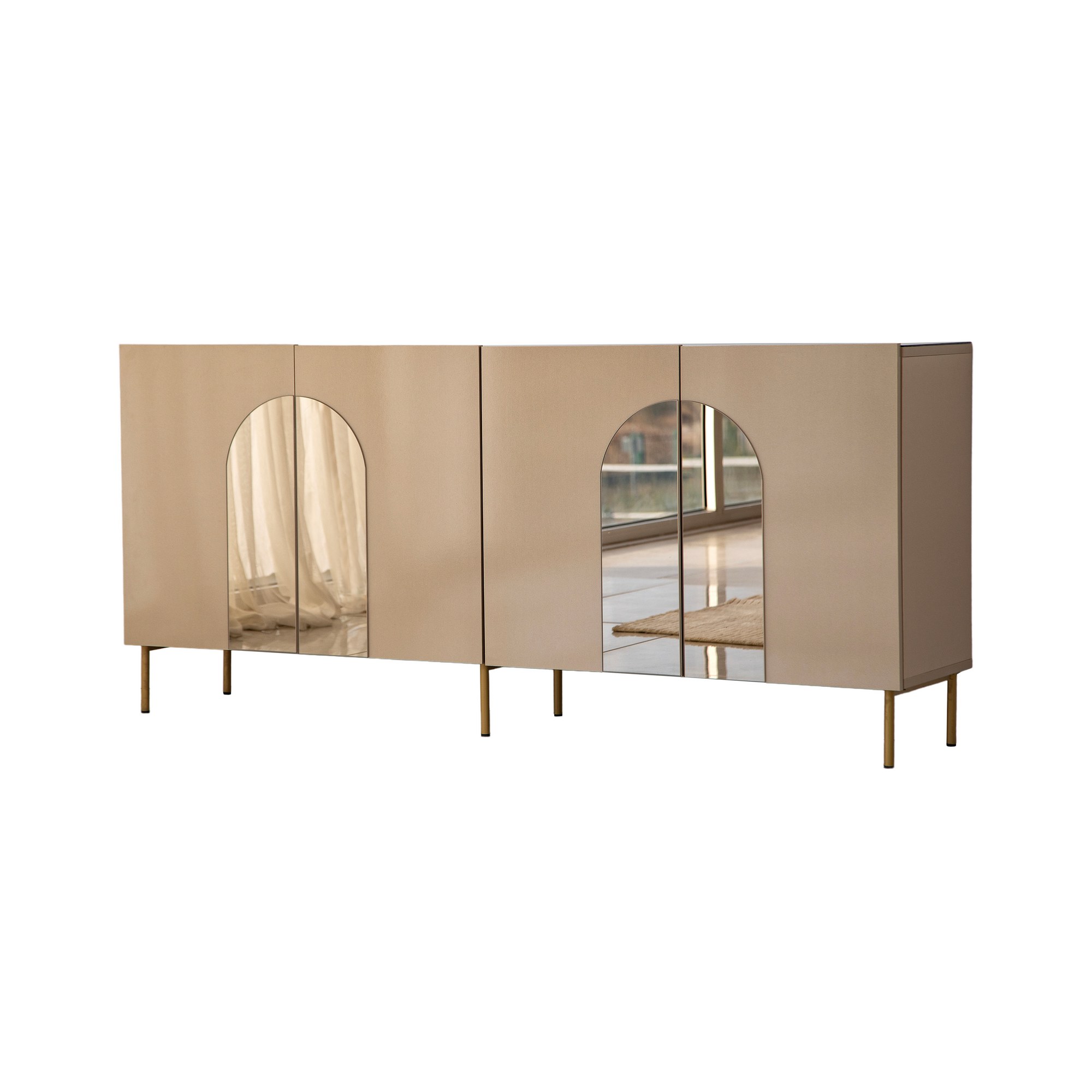 Konsolipöytä Valento Furniture Rome, 180x40x80cm, pronssi, kulta